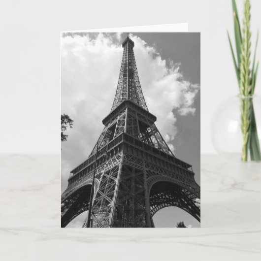 Carte Tour Eiffel noir et blanc à Paris (Devant)