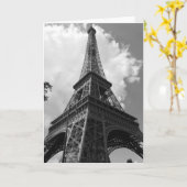 Carte Tour Eiffel noir et blanc à Paris (Fleur jaune)