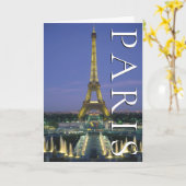 Carte Tour Eiffel | Paris, France | Joyeux Anniversaire (Fleur jaune)