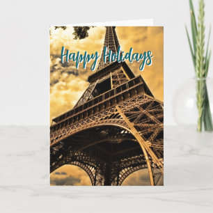 Carte Tour Eiffel Paris Voyage Art Rétro Vintage