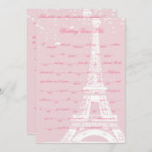 Carte Tour Eiffel rose Mariage Vows Libs Jeu (Devant / Derrière)
