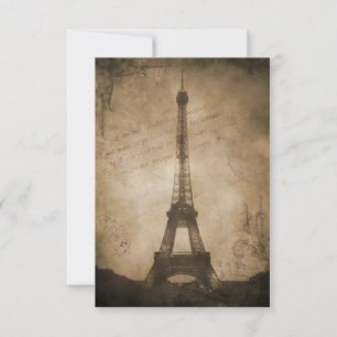 Carte tour eiffel vintage