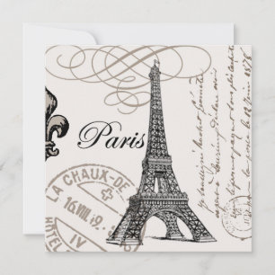 Carte Tour Eiffel vintage moderne