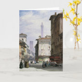 Carte Tour penchée, Bologne (Fleur jaune)