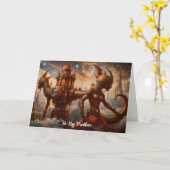 Carte Tour Steampunk avec sculptures de femmes pour anni (Fleur jaune)