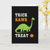 Carte Tour Trick Rawr Cute Halloween Brontosaure Dino (Fleur jaune)
