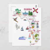 Carte touristique de Floride avec points de repère (Devant / Derrière)