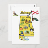 Carte touristique de l'Alabama avec points de repè (Devant / Derrière)