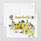 carte touristique de l'état du Massachusetts (Devant / Derrière)