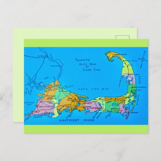 Carte touristique Old Cape Cod (Devant / Derrière)
