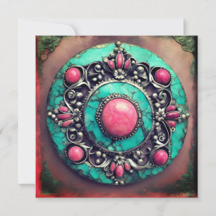 Carte Tourmaline rose et turquoise Octobre Pierre de nai