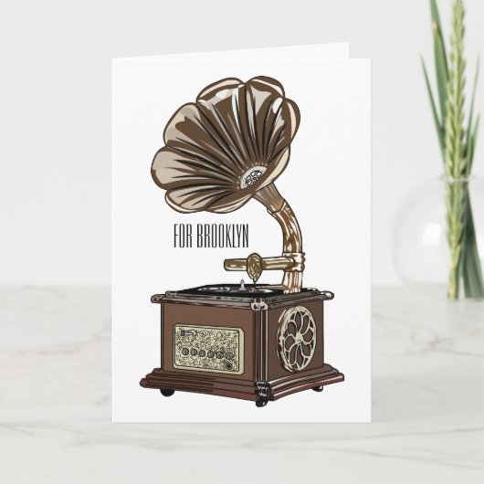 Carte Tourne-disque dessin animé (Devant)