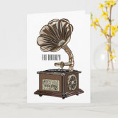 Carte Tourne-disque dessin animé (Fleur jaune)