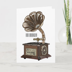 Carte Tourne-disque dessin animé