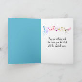 Carte Tourne-disque Neon Anniversaire Avec Vinyl Record (Intérieur)