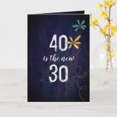 Carte Tourner 40 humours (Fleur jaune)