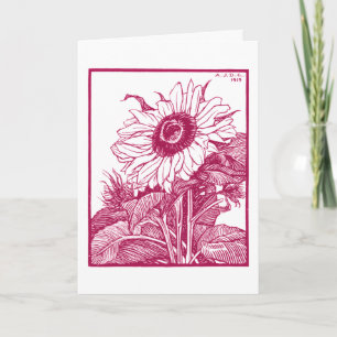 Carte Tournesol (1919) Coupe Vintage de bois par Julie d