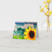 Carte Tournesol à la plage (Fleur jaune)