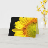 Carte Tournesol avec abeille à miel (Fleur jaune)