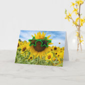Carte Tournesol avec lunettes de soleil Star (Fleur jaune)