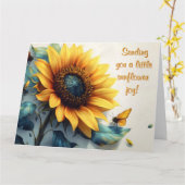 Carte Tournesol avec papillons avec texte personnalisabl (Fleur jaune)