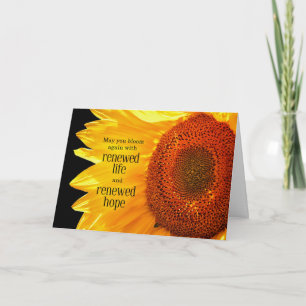 Carte Tournesol avec un message sentimental