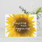 Carte Tournesol citation "Les fleurs sont du bonheur" (Debout devant)