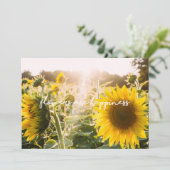 Carte Tournesol citation "Les fleurs sont du bonheur" (Debout devant)