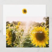 Carte Tournesol citation "Les fleurs sont du bonheur" (Devant / Derrière)