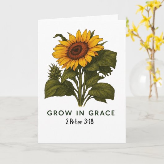 Carte Tournesol cultivé dans la grâce (Fleur jaune)