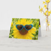 Carte Tournesol d'anniversaire (Fleur jaune)