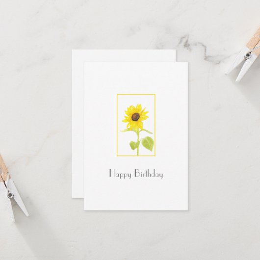 Carte 'Tournesol dansant' (Devant/Arrière en situation)