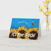 Carte tournesol de traînée d'abeille - 98 années (Fleur jaune)