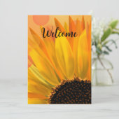 Carte tournesol d'invitation avec texte personnali (Debout devant)