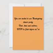 Carte tournesol d'invitation avec texte personnali (Dos)