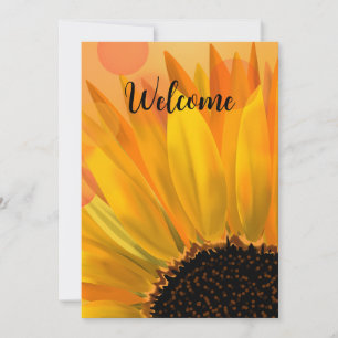 Carte tournesol d'invitation avec texte personnali
