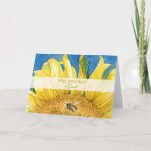 Carte Tournesol et Abeille Jours Suaves Rosh Hashanah