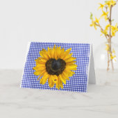 Carte Tournesol et coccinelle sur En vichy (Fleur jaune)