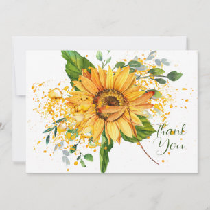 Carte Tournesol et libellule éclaboussure Thanksgiving