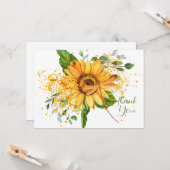 Carte Tournesol et libellule Thanksgiving (Devant/Arrière en situation)