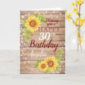 Carte Tournesol floral rustique 30e anniversaire (Fleur jaune)