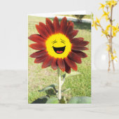 Carte Tournesol heureux. (Fleur jaune)