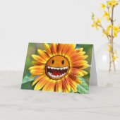 Carte Tournesol heureux. (Fleur jaune)