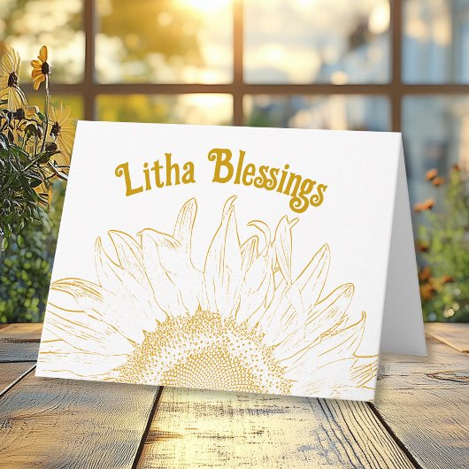 Carte Tournesol Jaune Litha Solstice d'Été Graphique