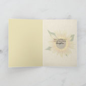 Carte tournesol jaune pour anniversaire brun foncé (Intérieur)