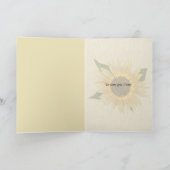 Carte tournesol jaune sur marron foncé pour maman (Intérieur)