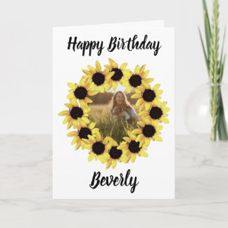 Carte Tournesol Joyeuse photo d'anniversaire