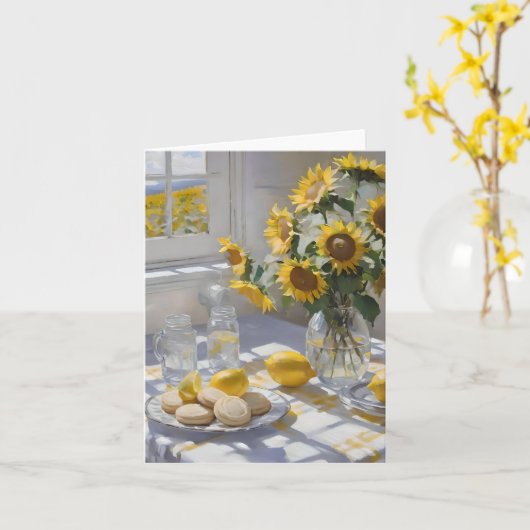 Carte Tournesol & Lemonade Été - Aquarelles (Fleur jaune)