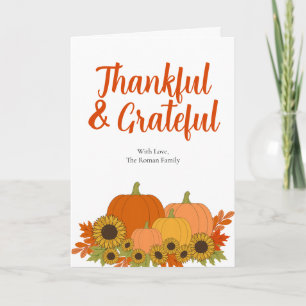 Carte Tournesol moderne Grateful & Thanksgiving