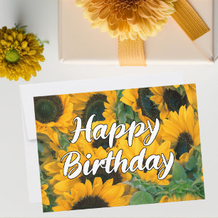 Carte Tournesol photo belle personnalisée Joyeux anniver